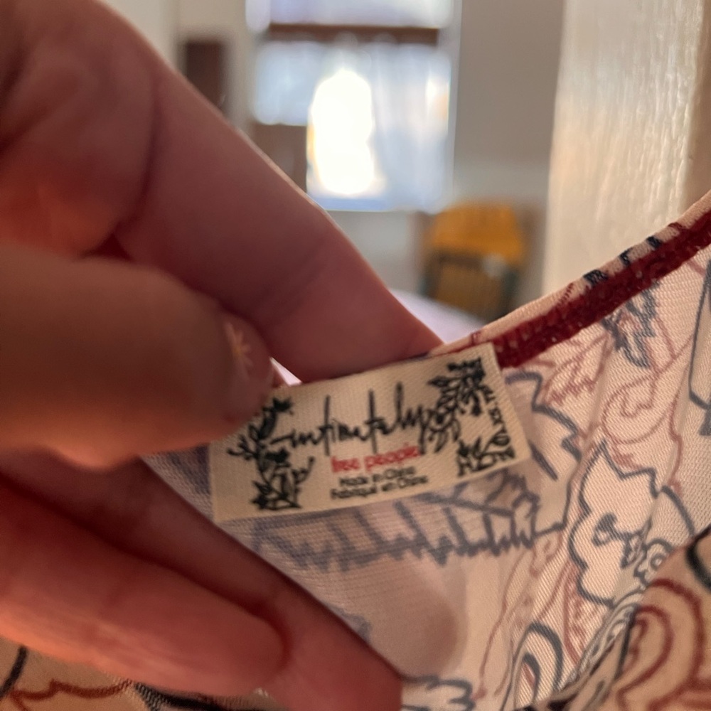 Free People Red and Cream Backless Dress - Picture 2 of 3